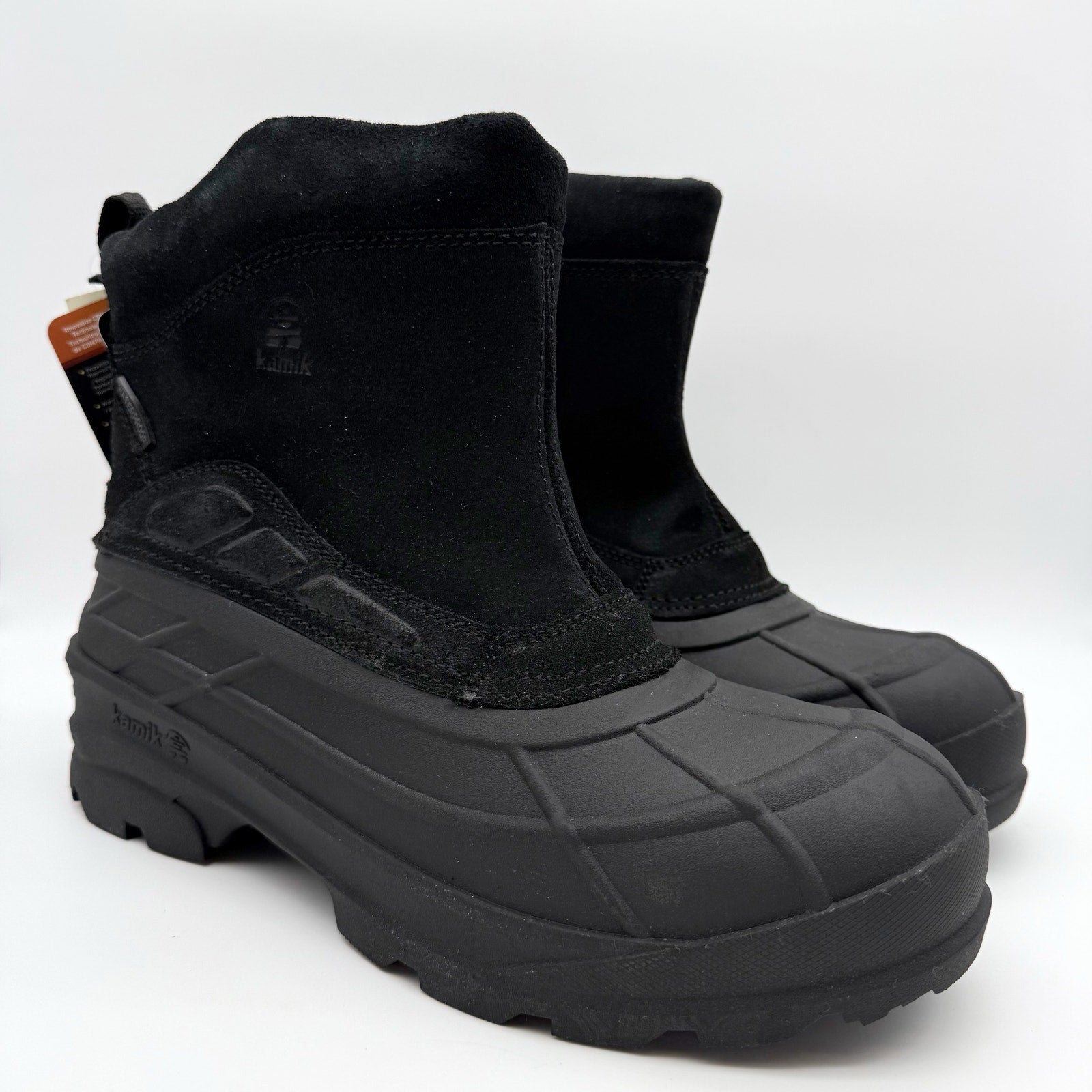 Kamik Mens Champlain 3 Winter Boot US 12 EU 45 Black Suede Waterproof NIB