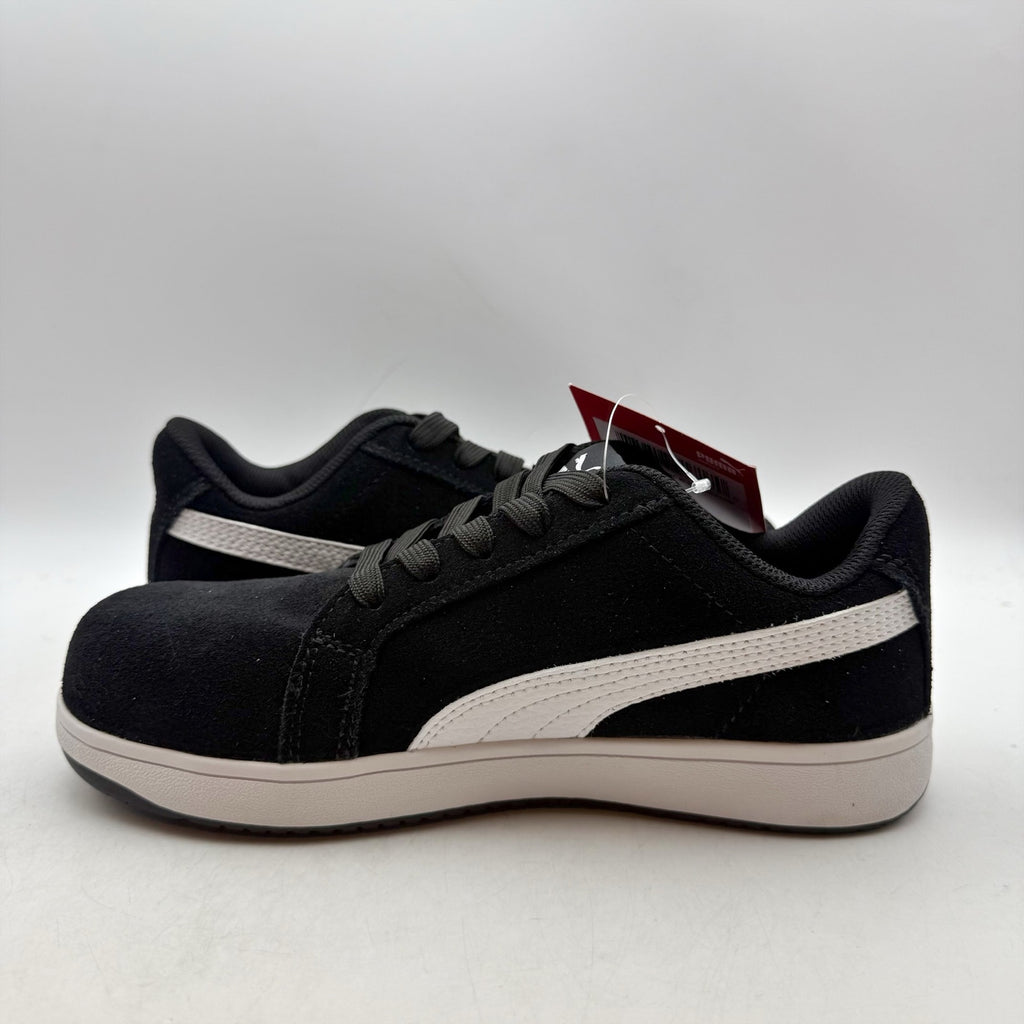 PUMA Womens Iconic Work Sneakers Size 6 Black White SR ASTM EH Composite Toe NIB