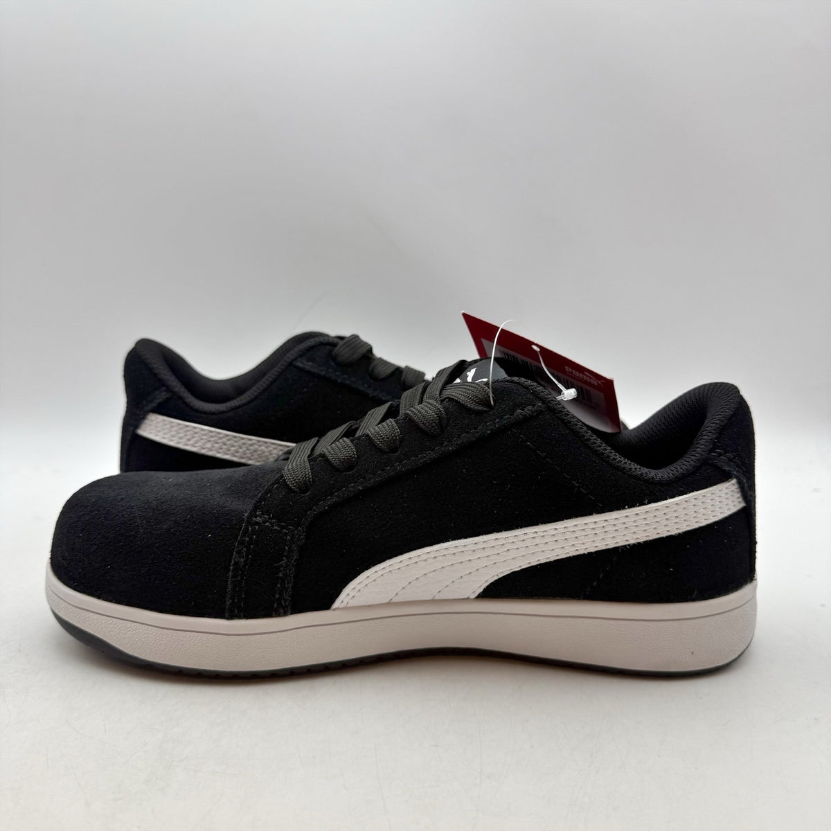PUMA Womens Iconic Work Sneakers Size 6 Black White SR ASTM EH Composite Toe NIB