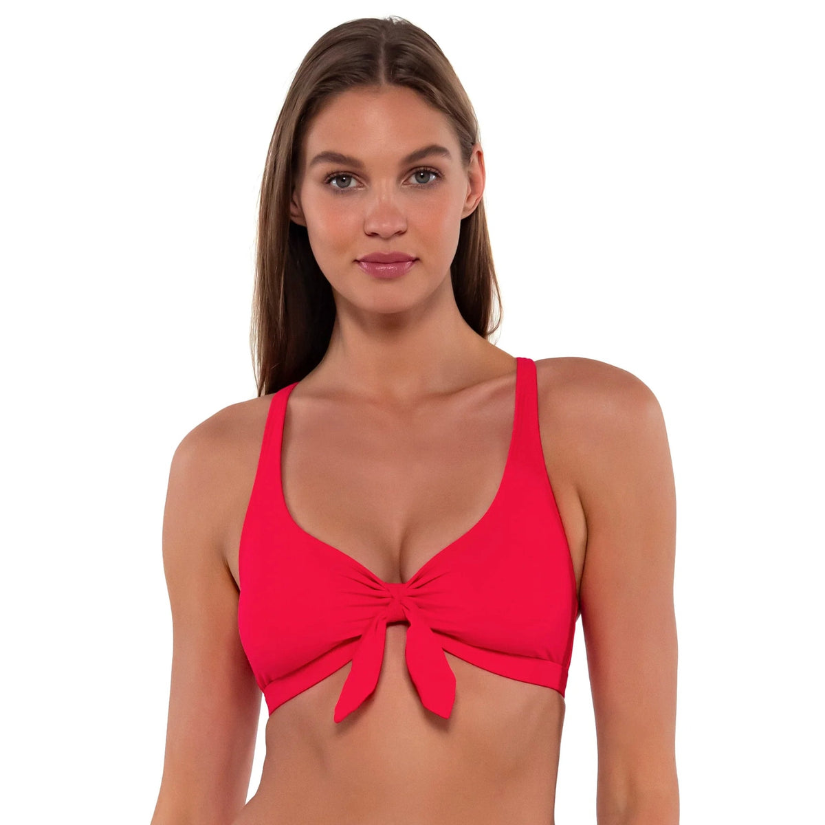 SUNSETS Women's Brandi Bralette Swim Top Small Red Geranium Multi-Wear NWT