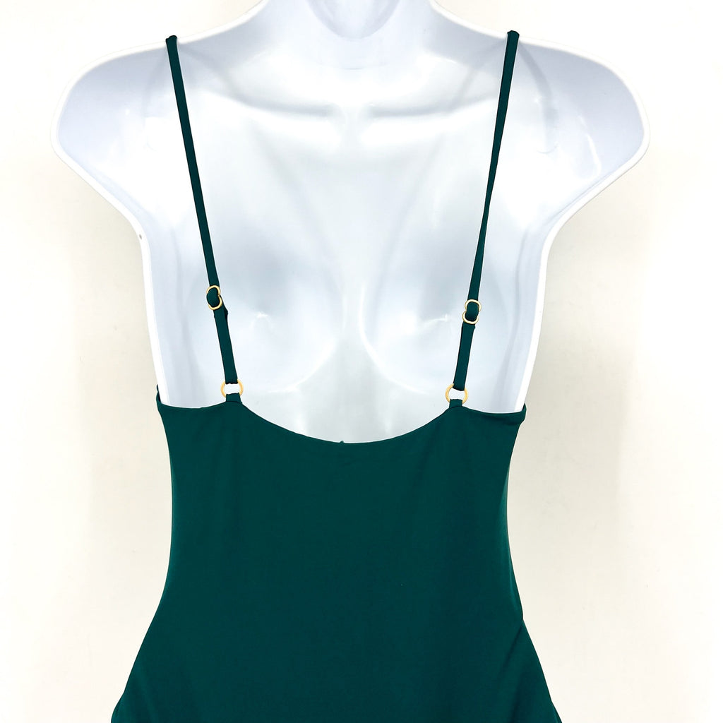 L*SPACE Women's Piper Classic One Piece Swimsuit Medium Green Deep Teal NWT