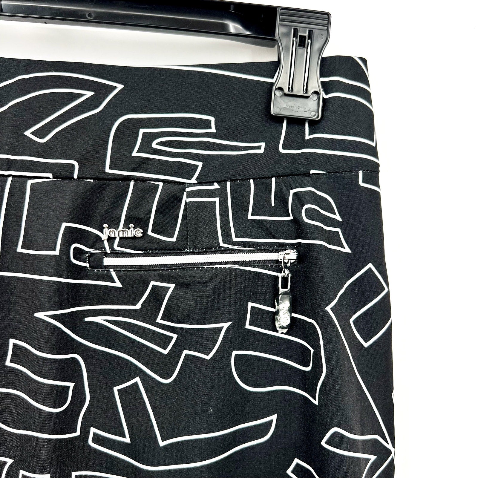 JAMIE SADOCK Women's 16" Hieroglyphics Skort Large Jet Black Print SPF NWT
