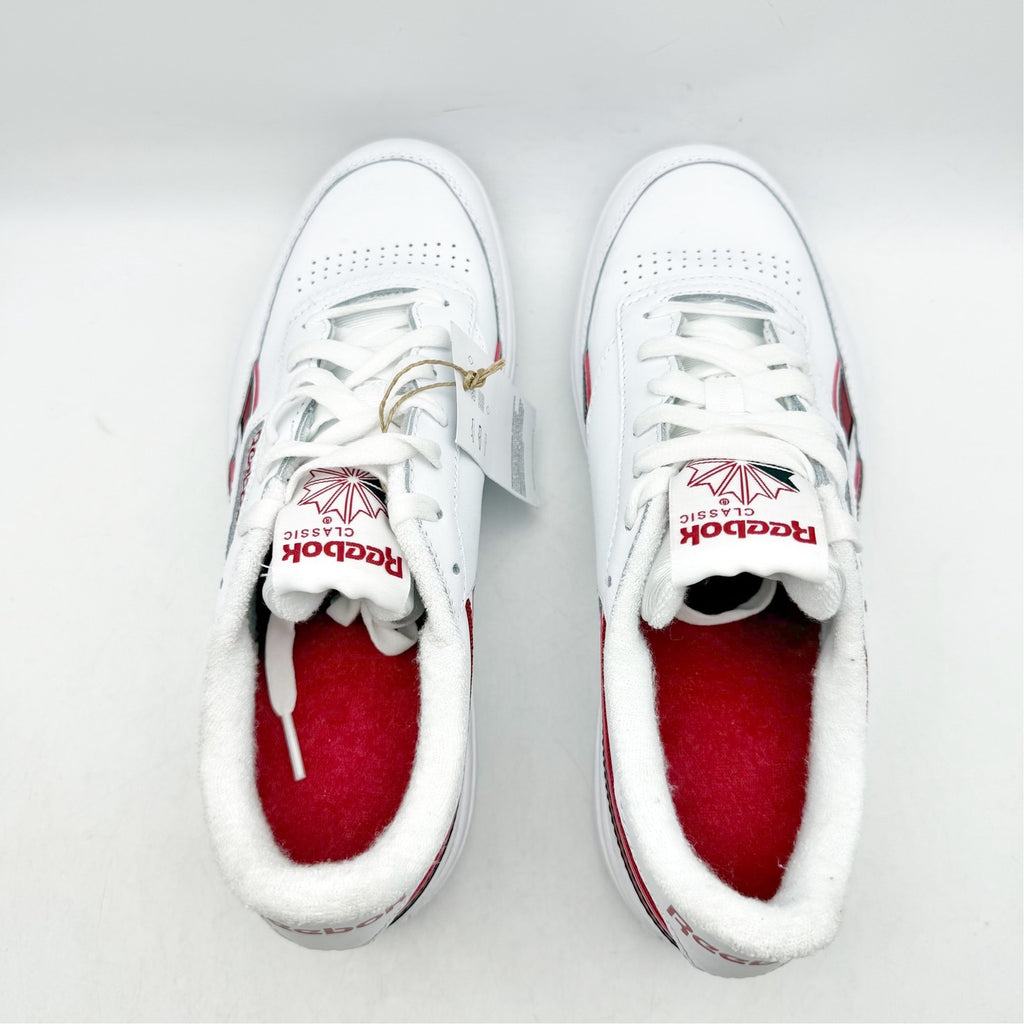 Reebok Womens Club C Double Sneaker SIZE 9 EU 40 White Red Leather NWT