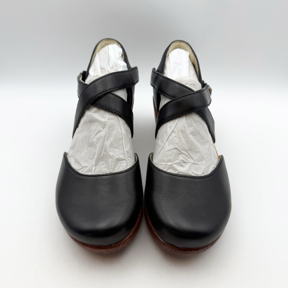 Alegria Womens Savina Clogs EU 37 US 7-7.5 Black Leather Slip Resistant NIB