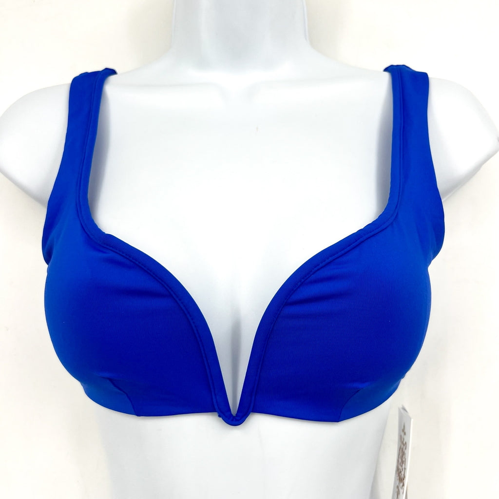 BECCA Women's Color Code V-Wire Bikini Top Small Blue Ultramarine Adjustable NWT