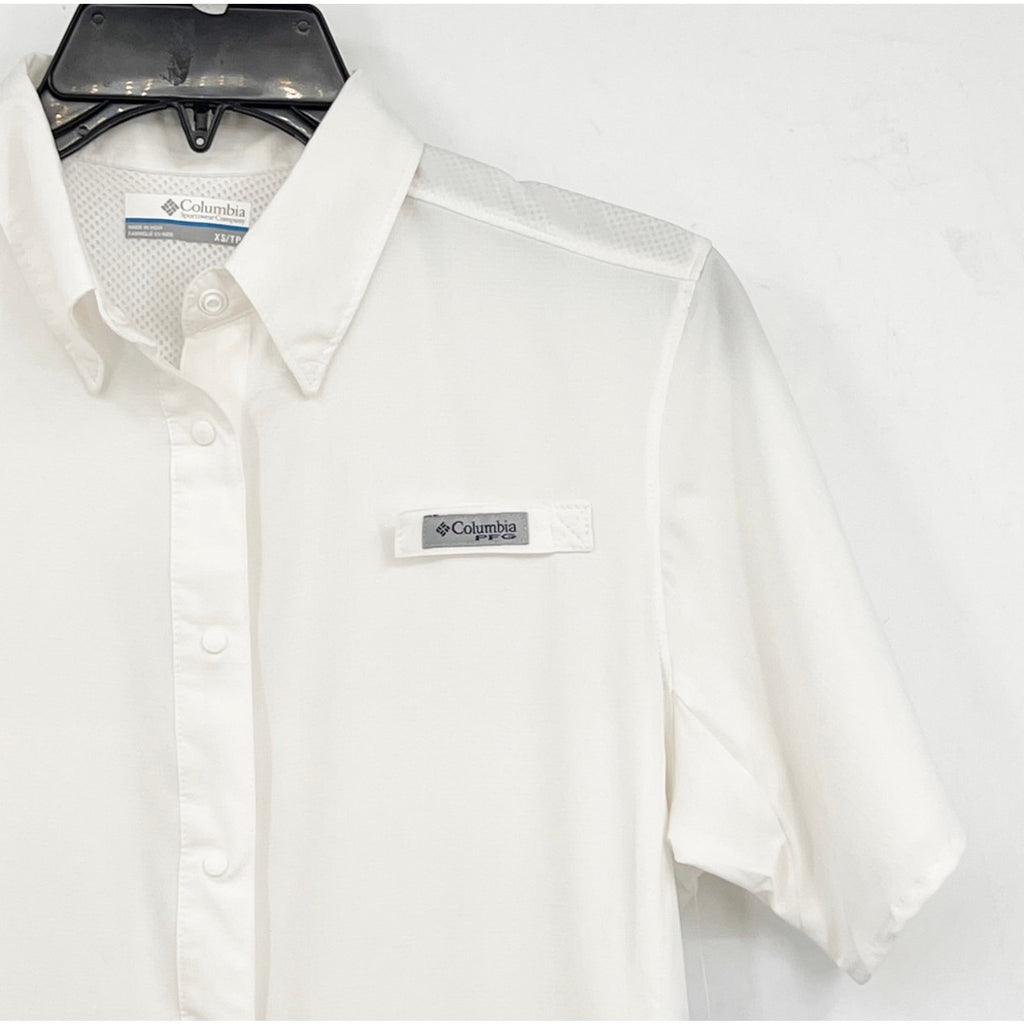 COLUMBIA Women's Tamiami II Short Sleeve Shirt XS White Sun Protection NWT