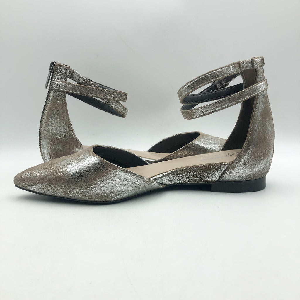 Seychelles Womens What a Girl Wants Flats US 8.5 M Silver Pewter Leather NIB