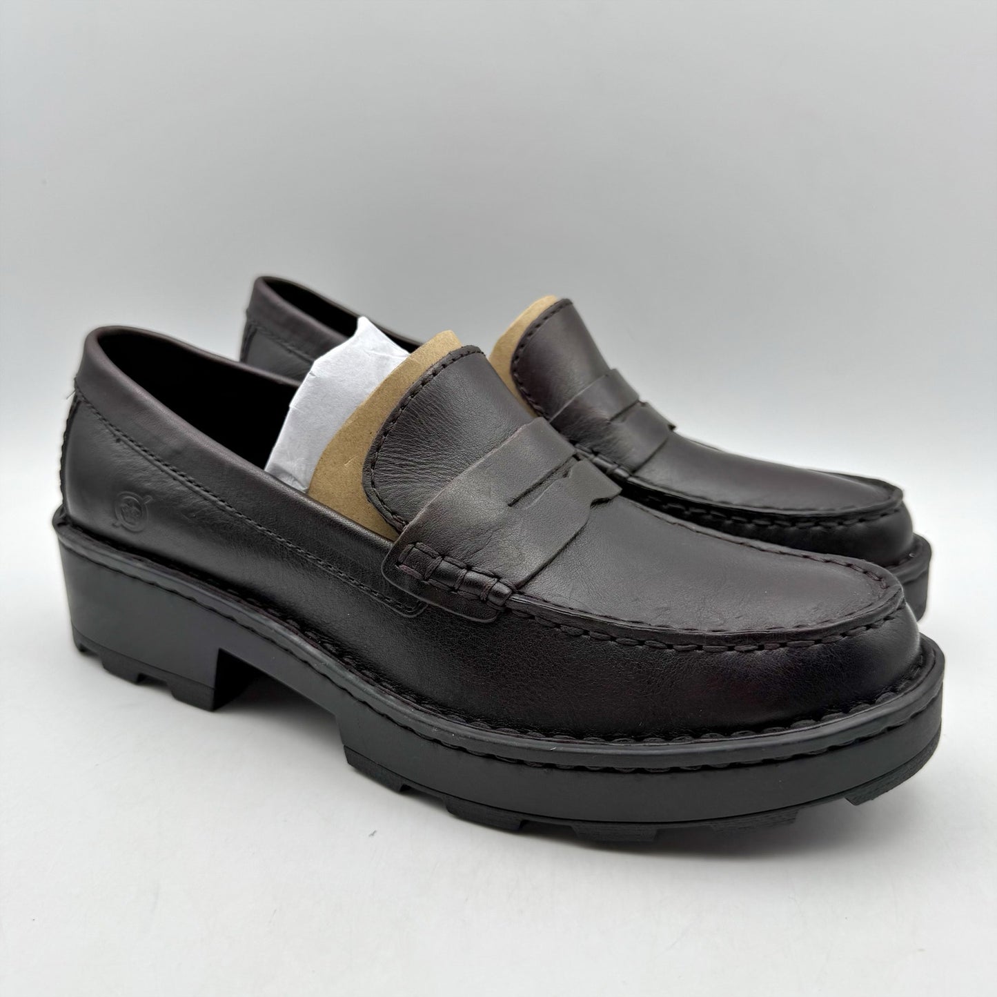 Born Womens Carrera Loafers US 7 M EU 37.5 Burgundy Leather Slip On NIB