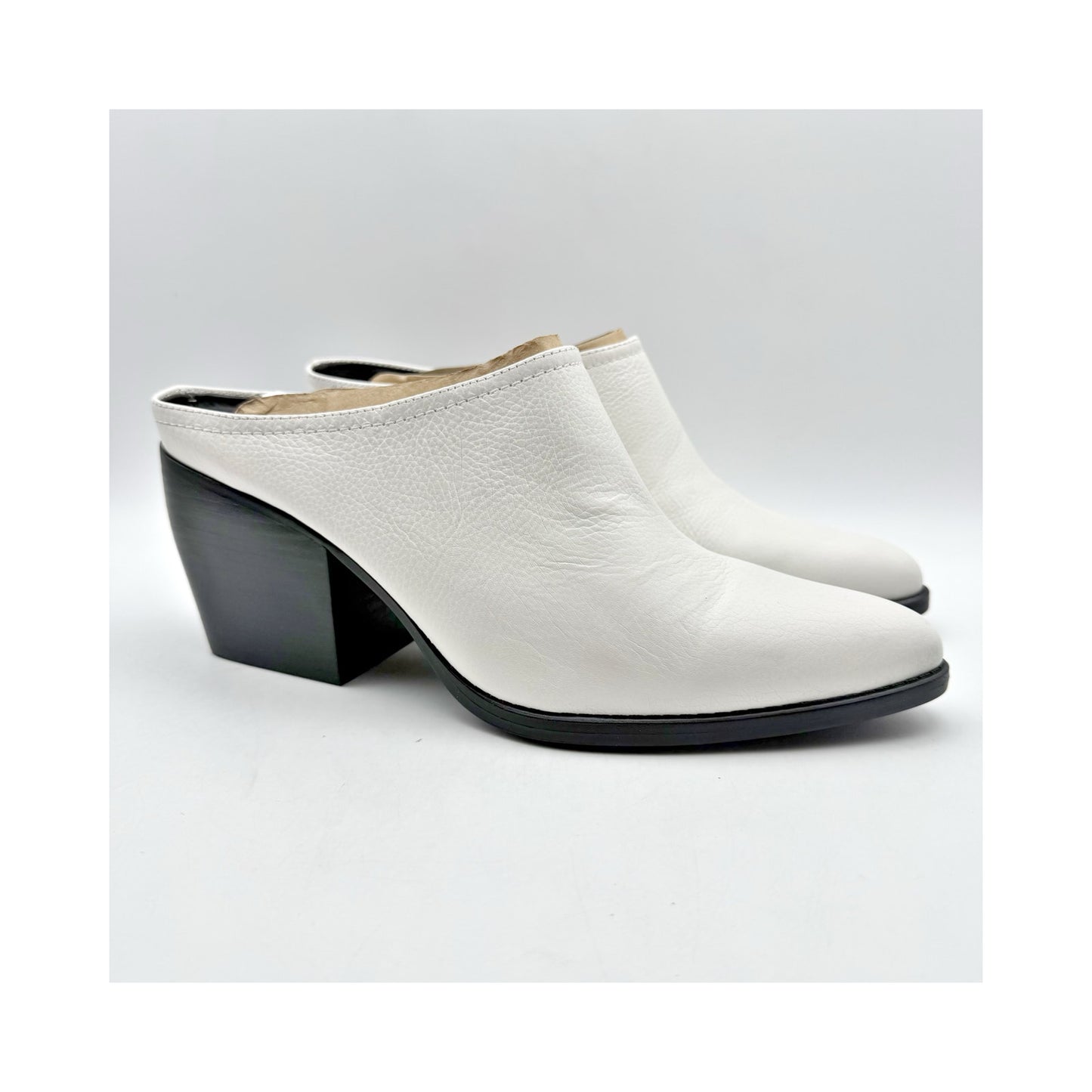 Naturalizer Womens Fairmont Mules US 12 M EU 43 White Leather Slip On NWOB