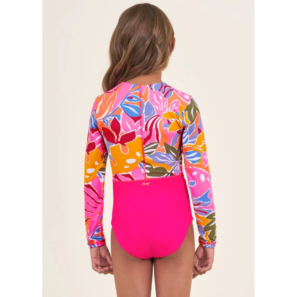 MAAJI Girls Miku Reversible Long Sleeve One Piece Size 14 Pink Jungle Rain NWT