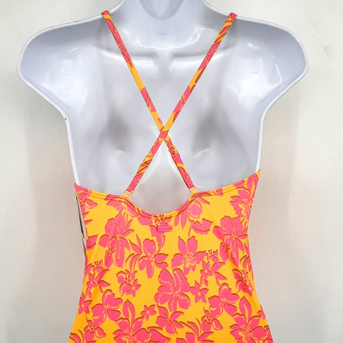 ROXY Big Girls Island Time One-Piece Swimsuit Size 16 Orange Golden Rays NWT