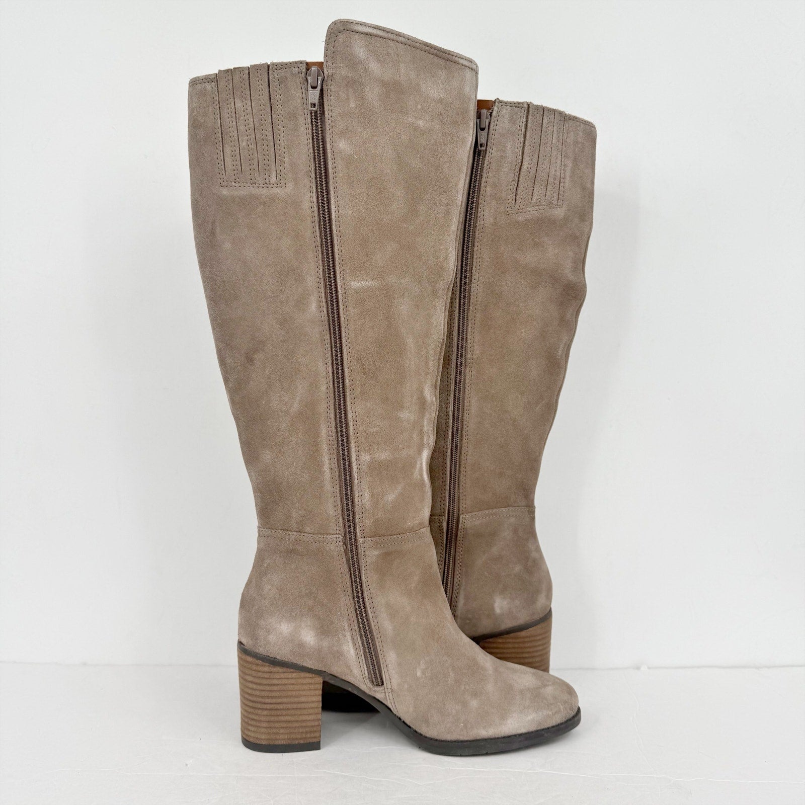 Lucky Brand Womens Bonnay Knee High Boot US 8 Wide EU 39 XW CALF Brown Suede NIB
