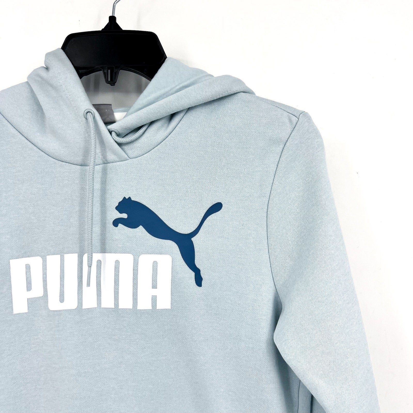PUMA Womens Essentials Big Logo Hoodie Small Blue Frosted Dew Sweatshirt NWT