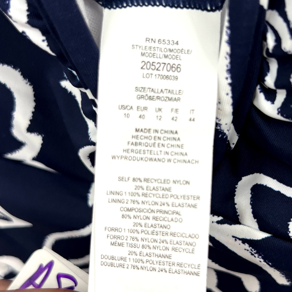 LAUREN RALPH LAUREN Allora Underwire OTS One Piece Sz 10 Blue White Floral NWOT