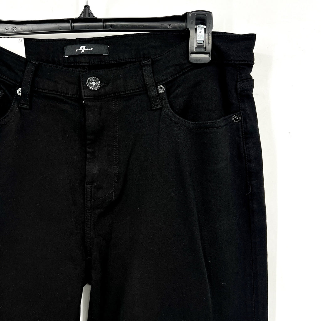 7 FOR ALL MANKIND Tailoress Dojo Flare Jeans Size 31 US 12 Black Illusion NWT