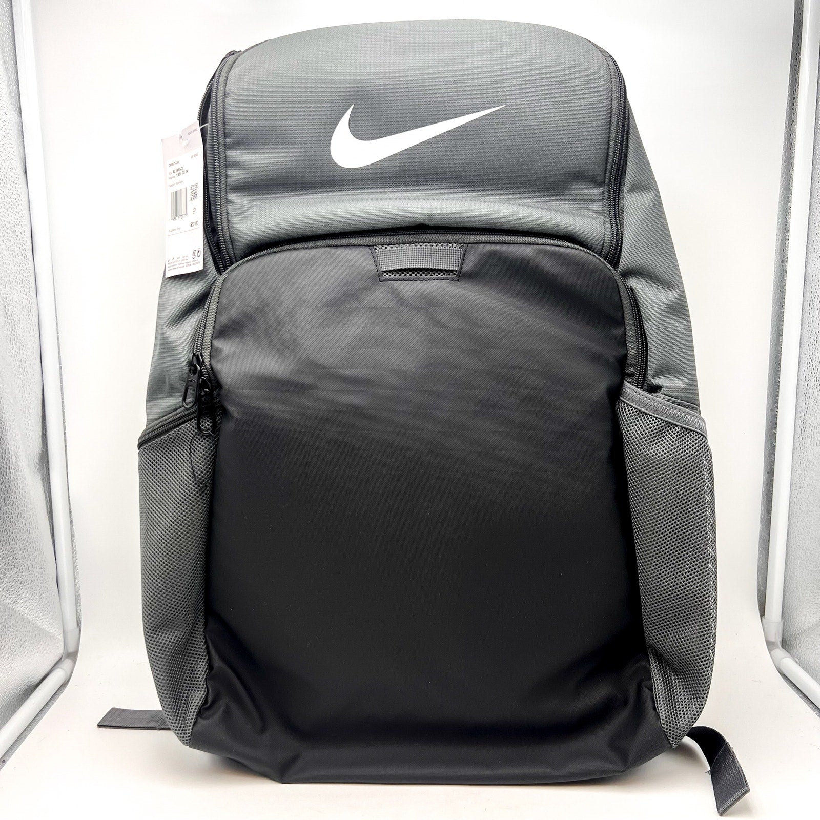 Nike Unisex Brasilia 9.5 Training Backpack XL 30L Iron Grey Black White NWT