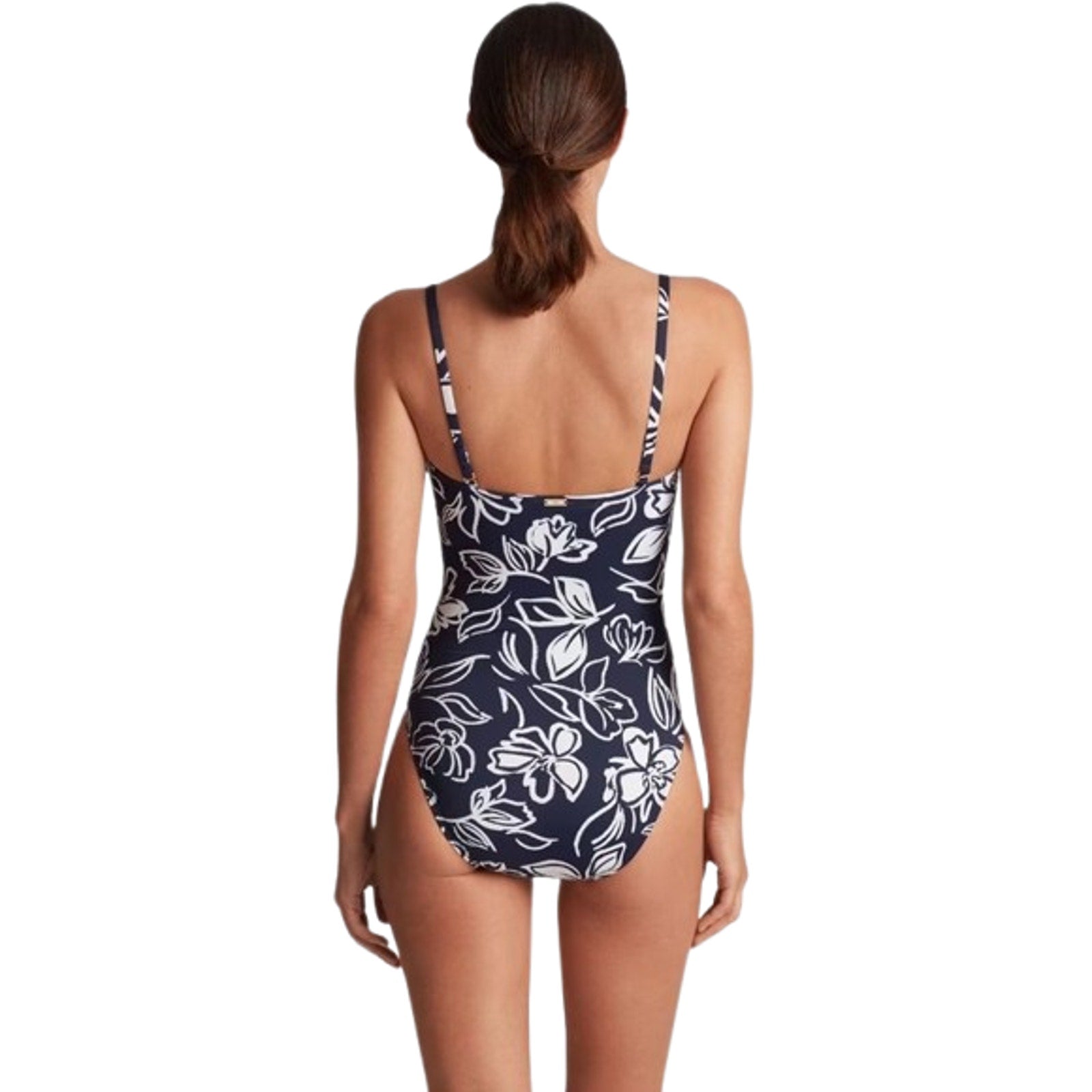 LAUREN RALPH LAUREN Allora Underwire OTS One Piece Sz 10 Blue White Floral NWT