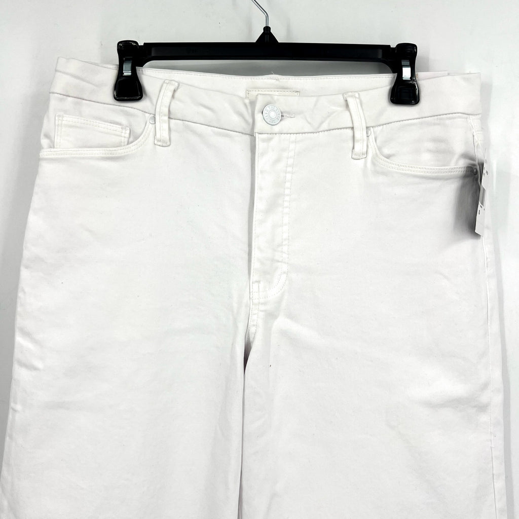 KUT FROM THE KLOTH Meg Wide Leg Jeans 8 PETITE Optic White High-Rise Fab AB NWT
