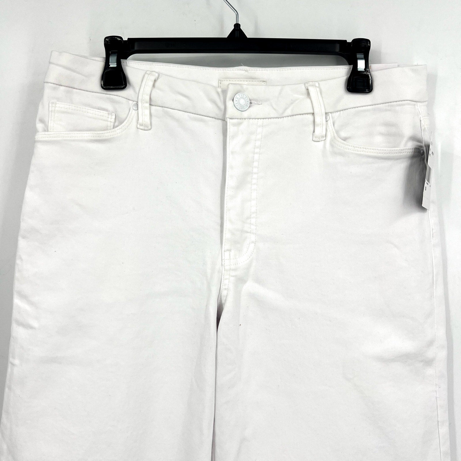 KUT FROM THE KLOTH Meg Wide Leg Jeans 8 PETITE Optic White High-Rise Fab AB NWT
