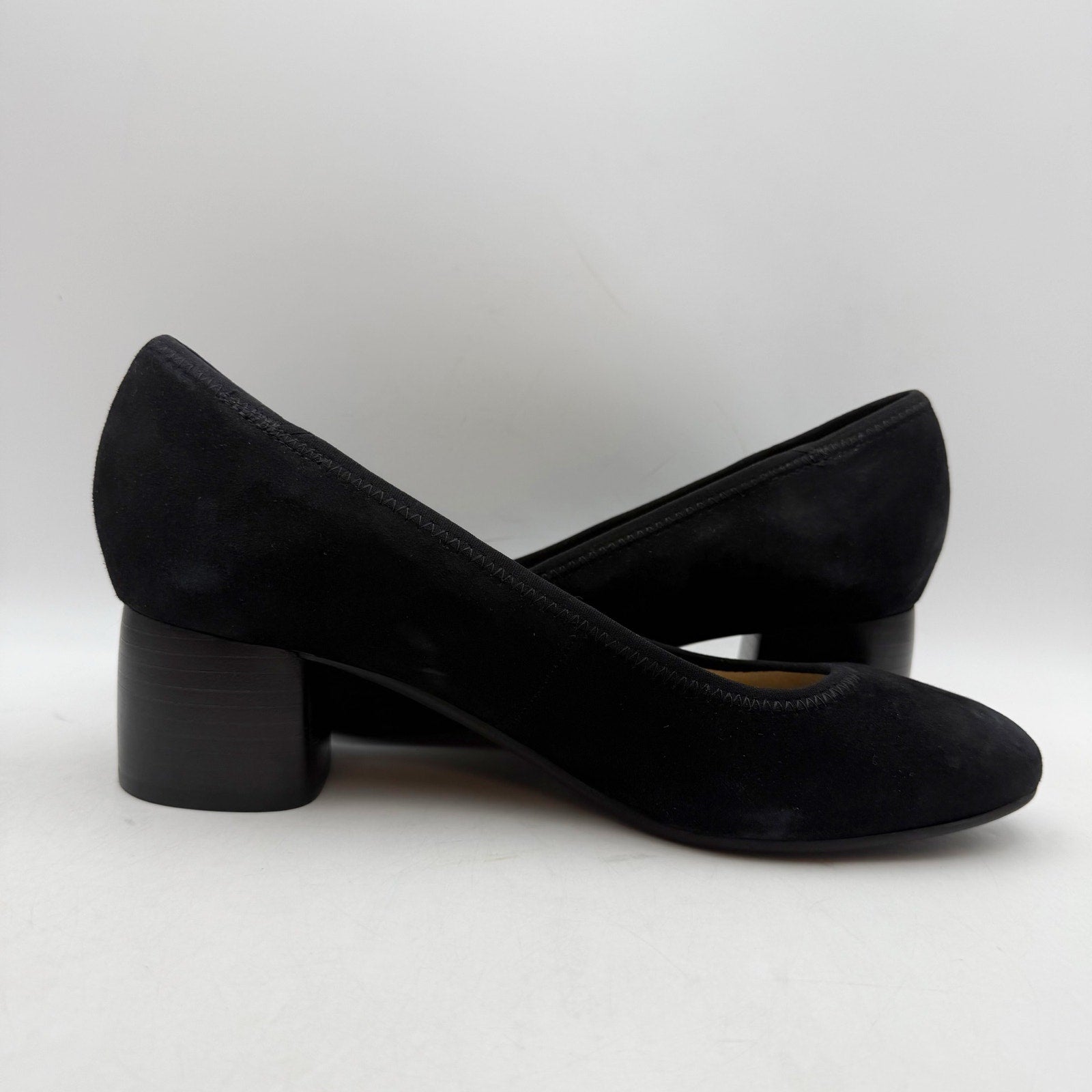 Earth Womens Rellia Pumps Size 10 WIDE Black Suede Slip On Heels NWOB