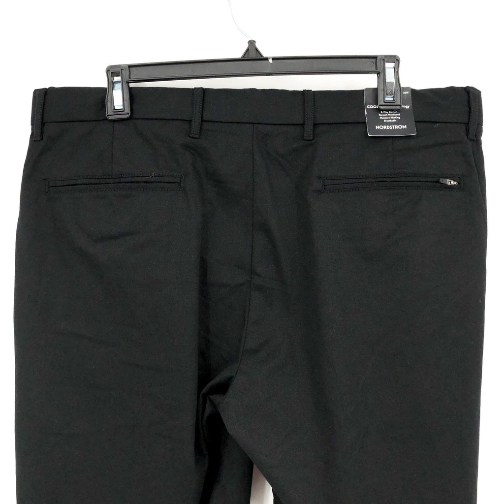 NORDSTROM Men's Tech Smart Slim Fit Chino Shorts SIZE 36 Black Coolmax NWT