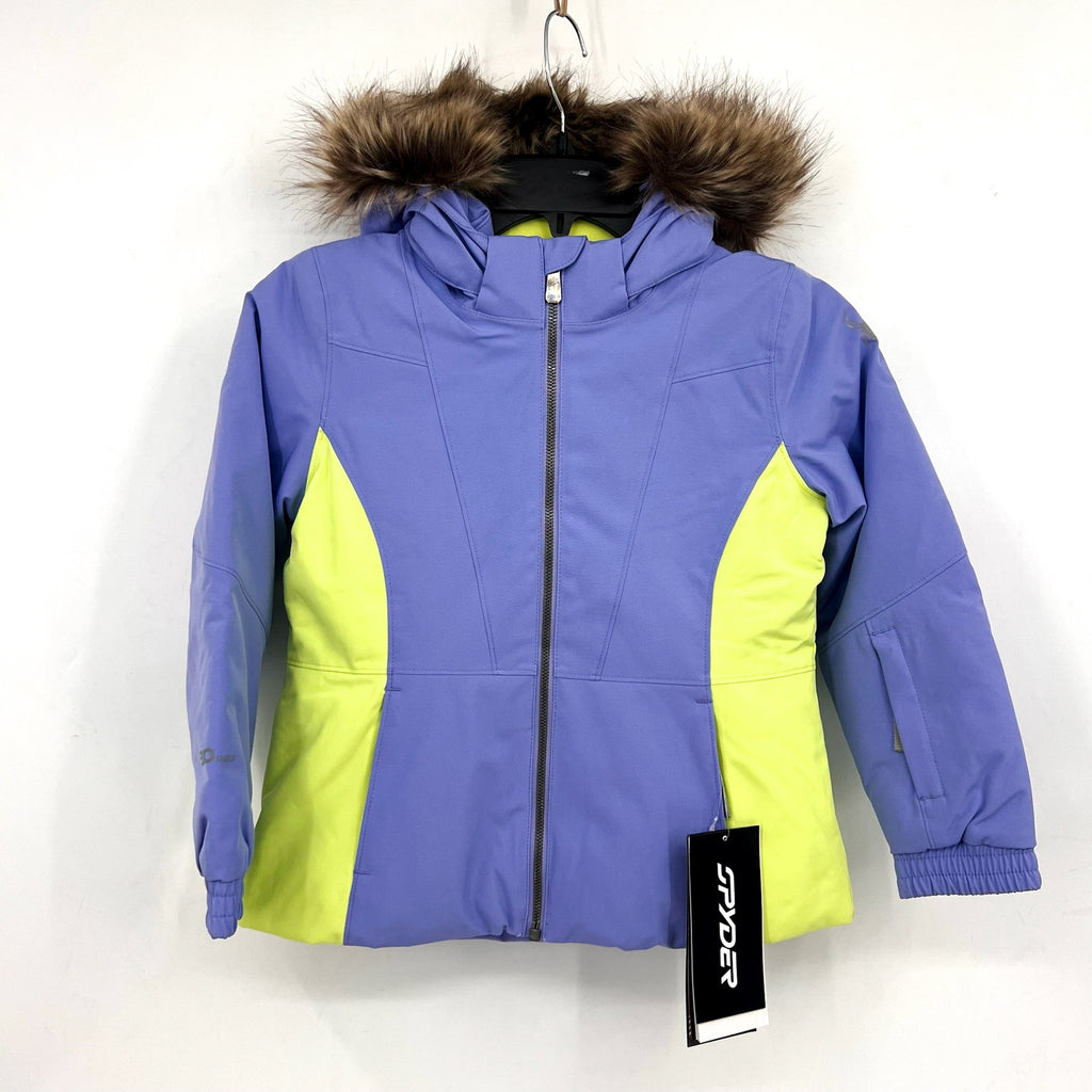 SPYDER Girl's Lola Ski Jacket SIZE 7 Purple Green Insulated Hooded NWT