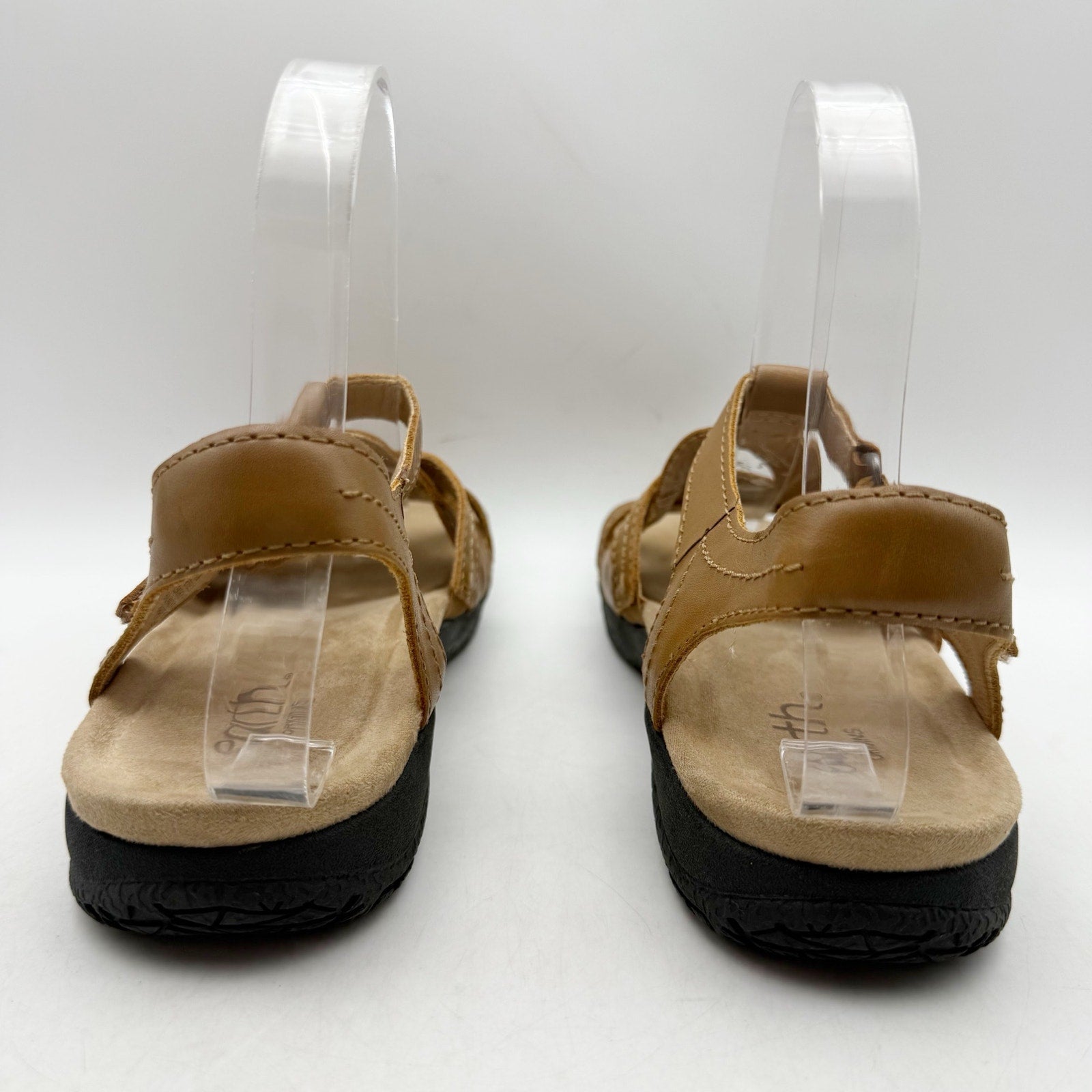 Earth Origins Womens Sellie Sandals Size 7 Brown Leather Criss Cross NWOB
