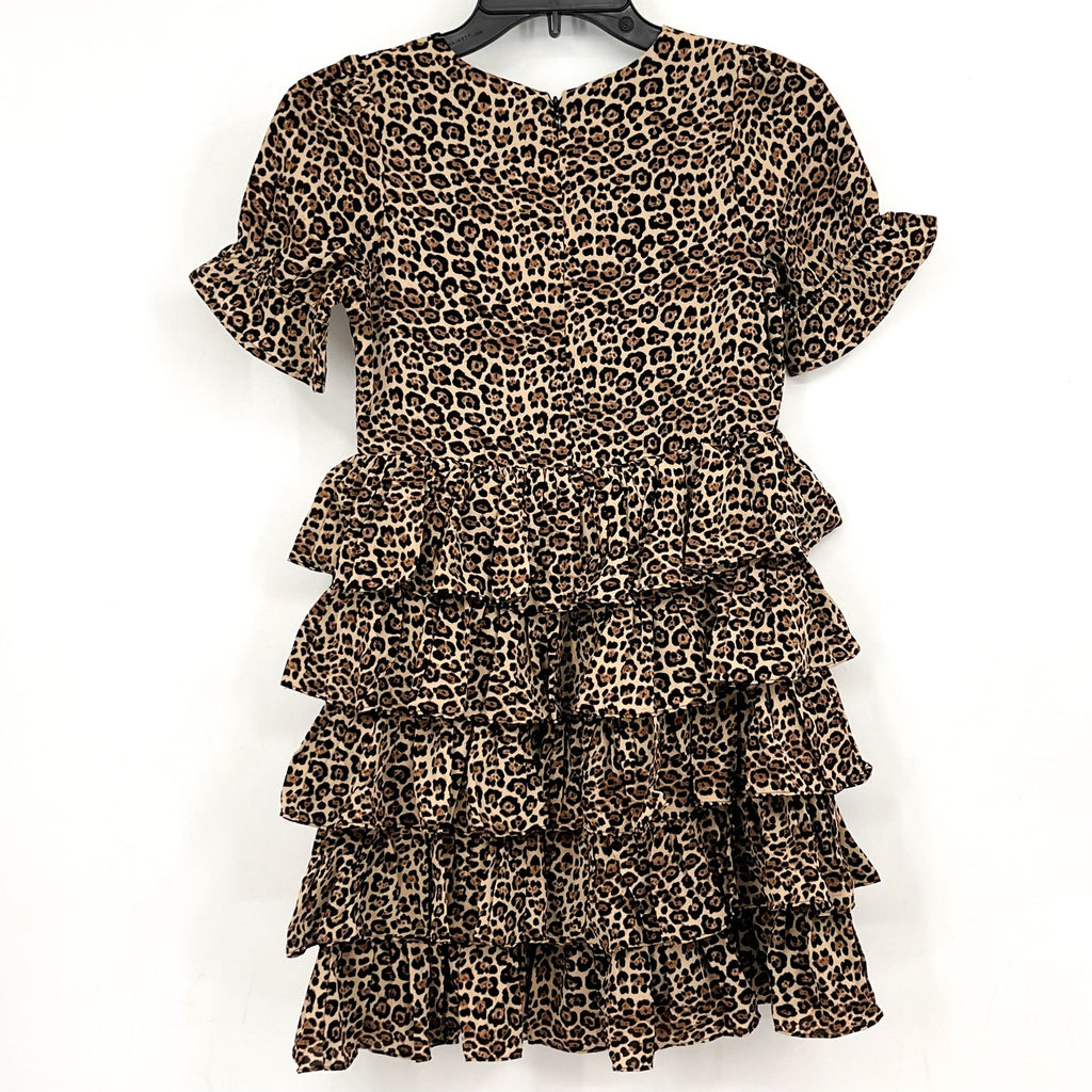 BARDOT Girl's Tia Rara Tiered Dress LARGE Size 16 Leopard Print Ruffle NWT