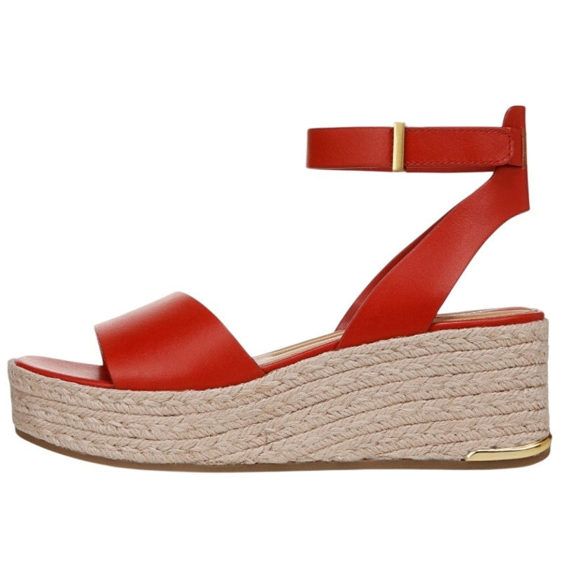 FRANCO Sarto Womens Tiffany Platform Espadrille Sandals Size 9 M Red Leather NIB