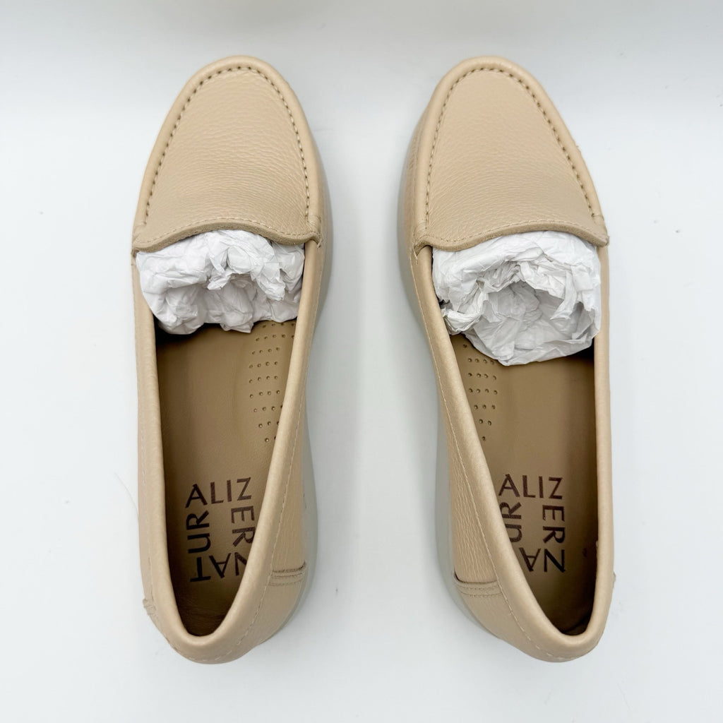Naturalizer Womens Luanna Platform Loafers Size 6 M Beige Leather Slip On NIB