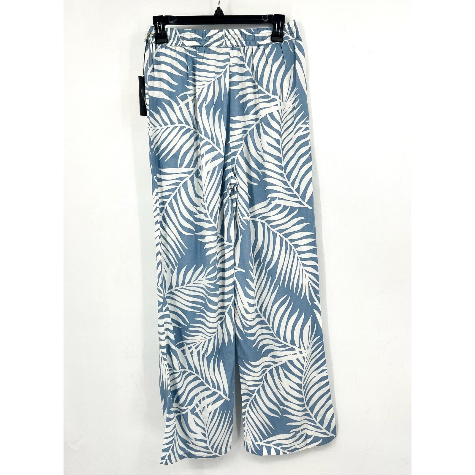 VINCE CAMUTO Women's Wide Leg Print Pants XS Blue White Pull On Lake Breeze NWT