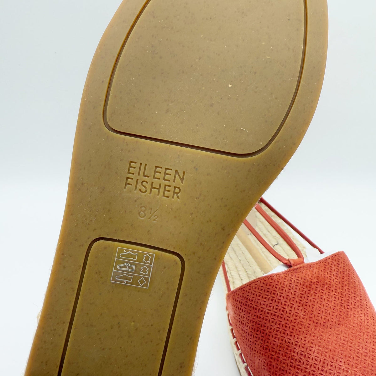 Eileen Fisher Womens Lee Espadrille Flats Size US 8.5 Red Full Grain Leather