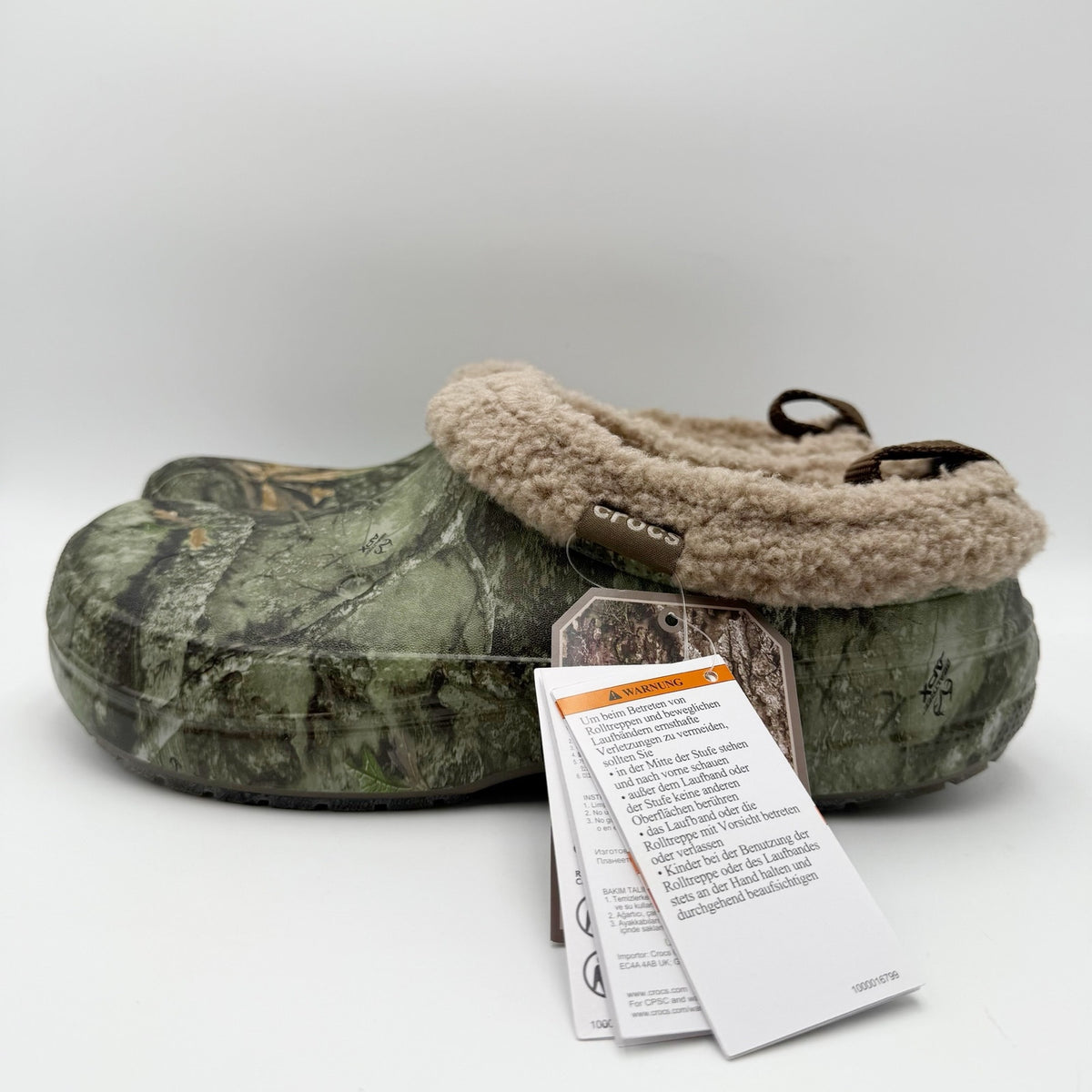 Crocs Mens Classic Lined Shorty Clogs Size 11 Real Tree Green Camo NWT