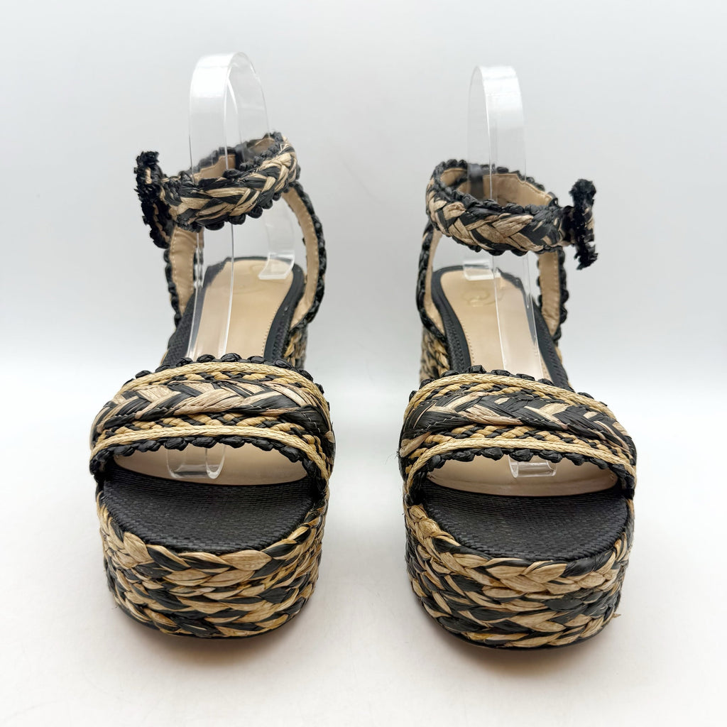 Sam Edelman Womens Iliana Espadrille Heeled Sandals Size 9 Beige Black NWOB