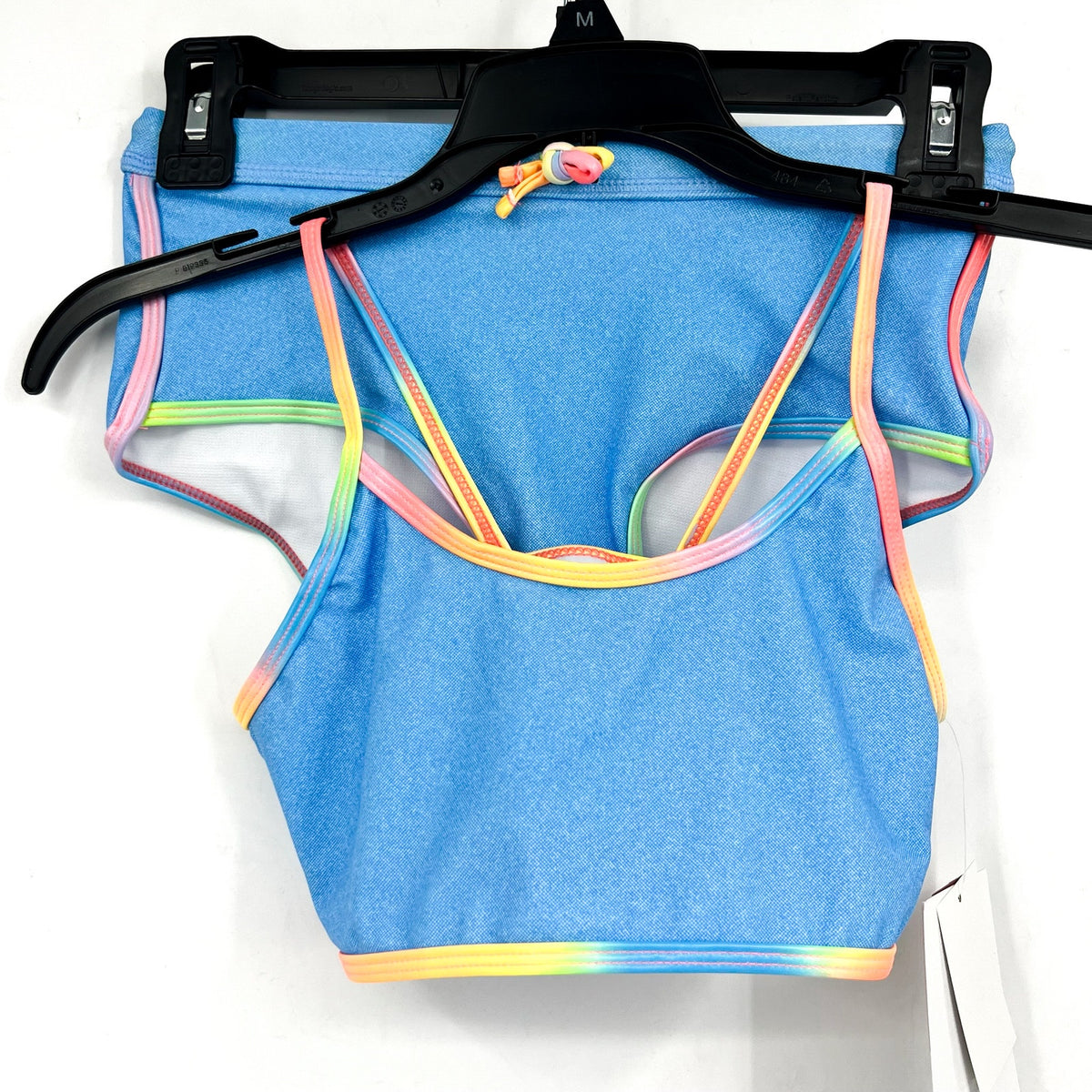 APPAMAN Girl's Stella Swimsuit Short Set Size 10 Blue Digital Denim UPF 50+ NWT