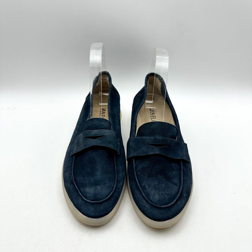 Vaneli Womens Undine Penny Loafers Size 7.5 Navy Blue Suede NWOB
