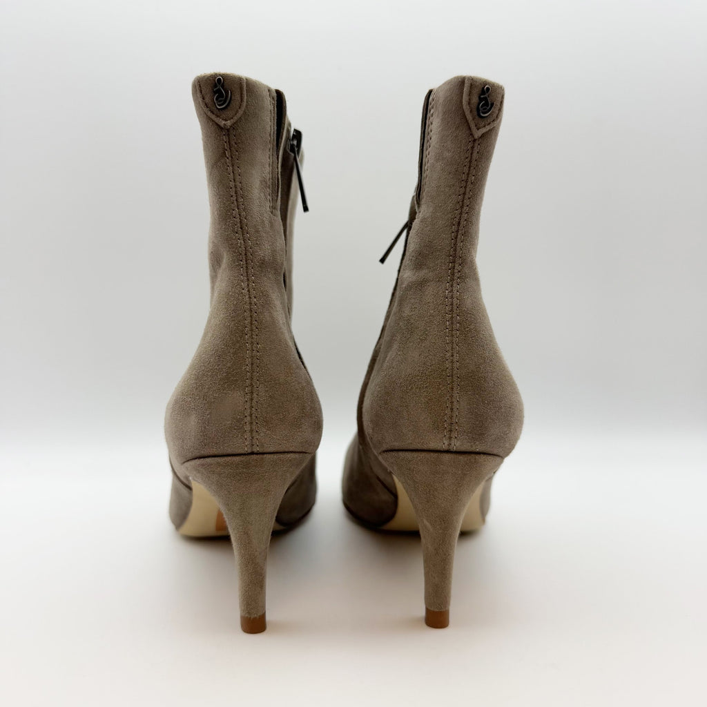 Sam Edelman Womens Ulissa Ankle Booties US 5 Tan Olive Suede Leather Heel NWOB