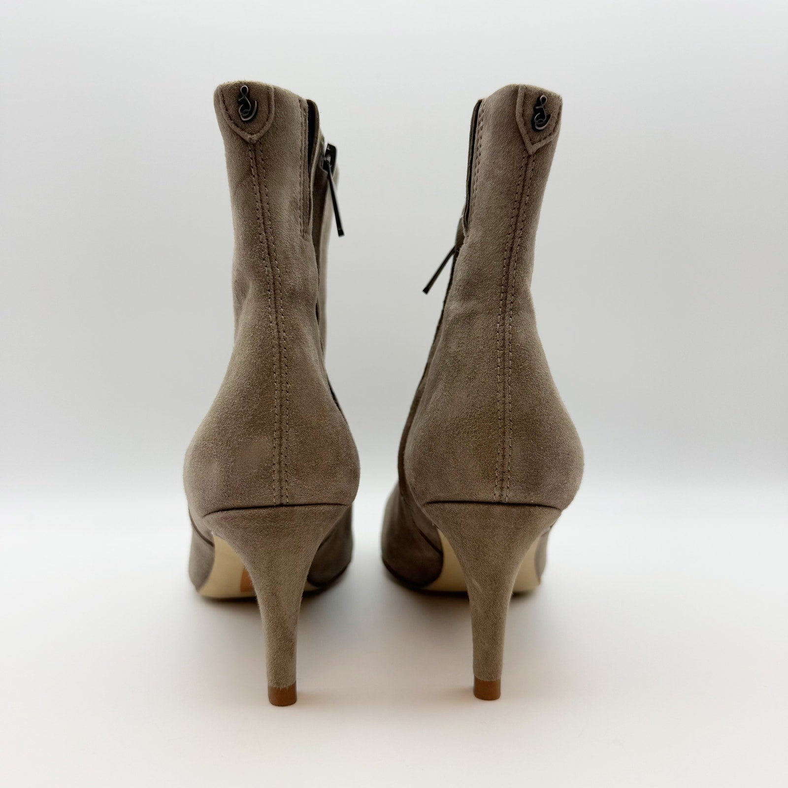 Sam Edelman Womens Ulissa Ankle Booties US 5 Tan Olive Suede Leather Heel NWOB