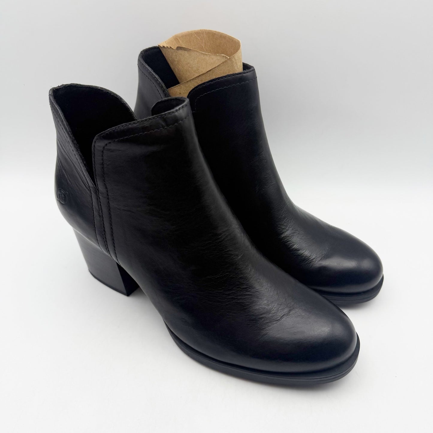 Born Womens Olivia Ankle Booties US 8.5 M EU 39 Black Leather NIB