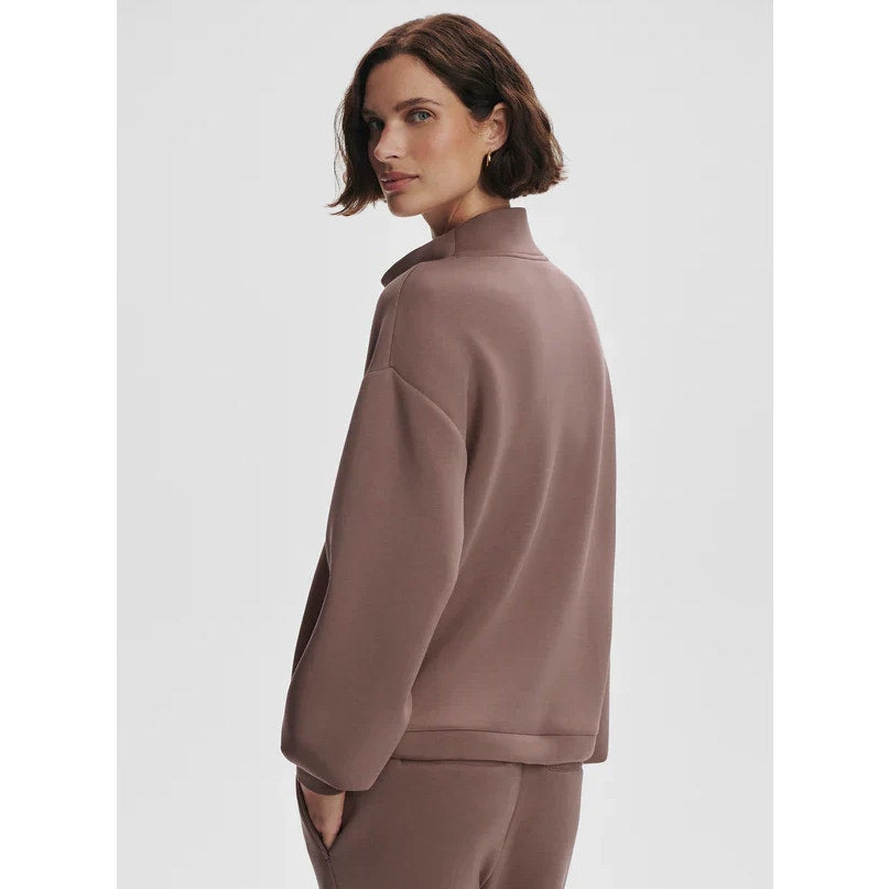 VARLEY Women's Betsy Sweat Shirt Medium Antler Taupe Long Sleeve Cowl Neck NWOT