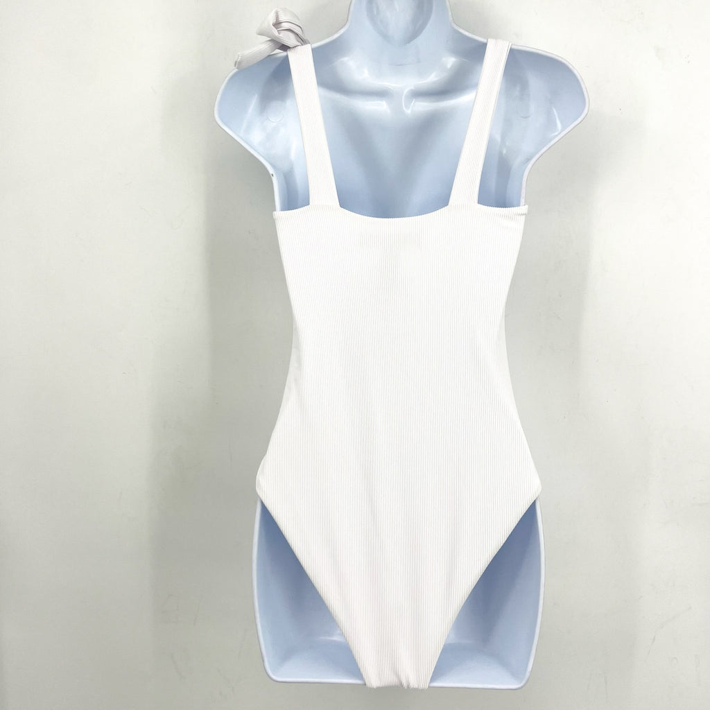 BEACH RIOT Womens Sydney One Piece Swimsuit Medium White Tie Strap NO BELT NWT