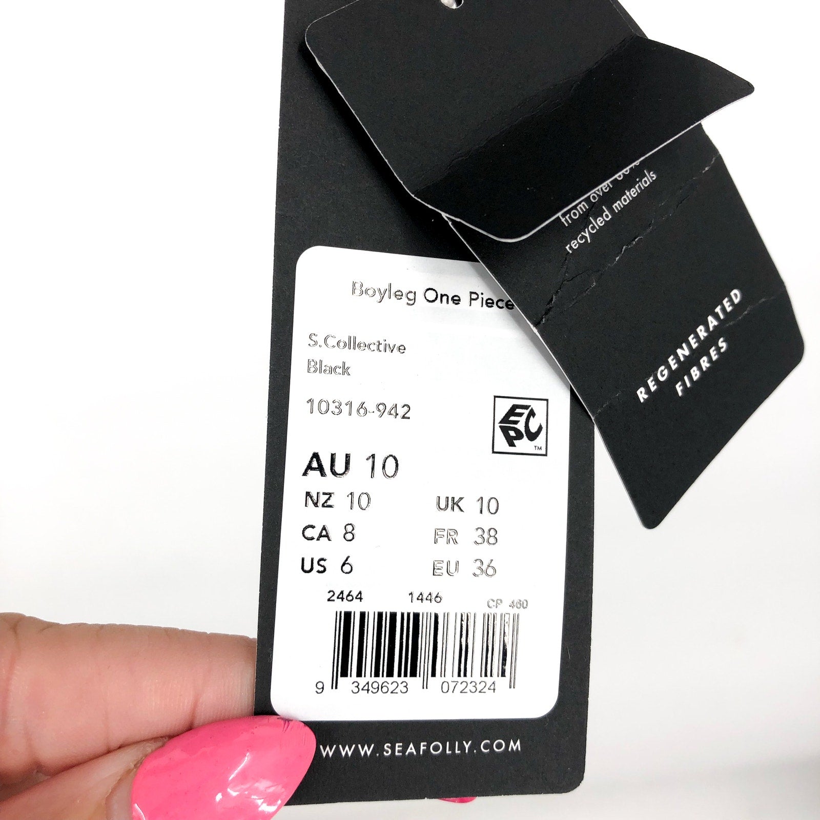 SEAFOLLY COLLECTIVE Women's Boyleg One Piece Swimsuit Size 6 Black Halter NWT