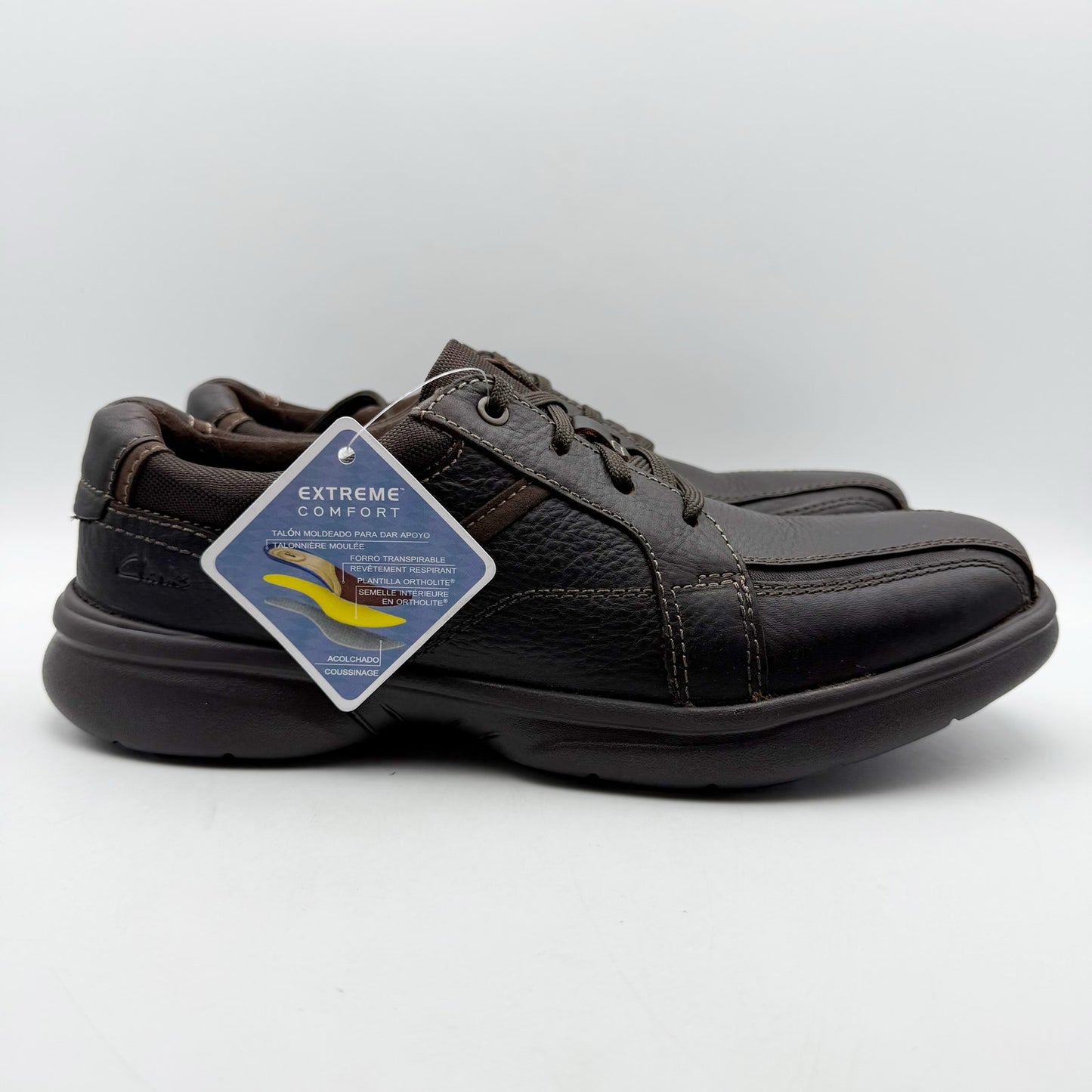 Clarks Mens Bradley Walk Shoe US 11 M EU 44.5 Brown Leather Comfort NIB