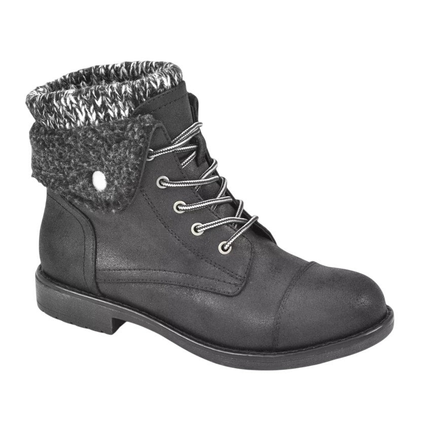 Cliffs by White Mountain Womens Duena Ankle Booties US 8.5 M Black Knit NIB