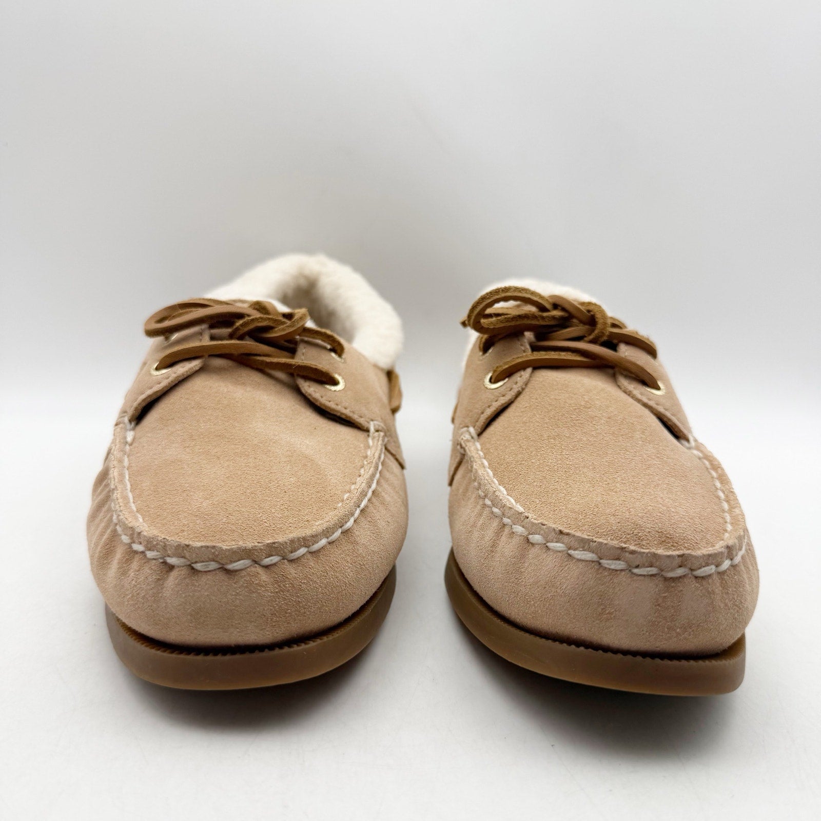 Sperry Womens Authentic Original 2 Eye Boat Shoes Size 7 EU 37.5 Tan Suede NIB
