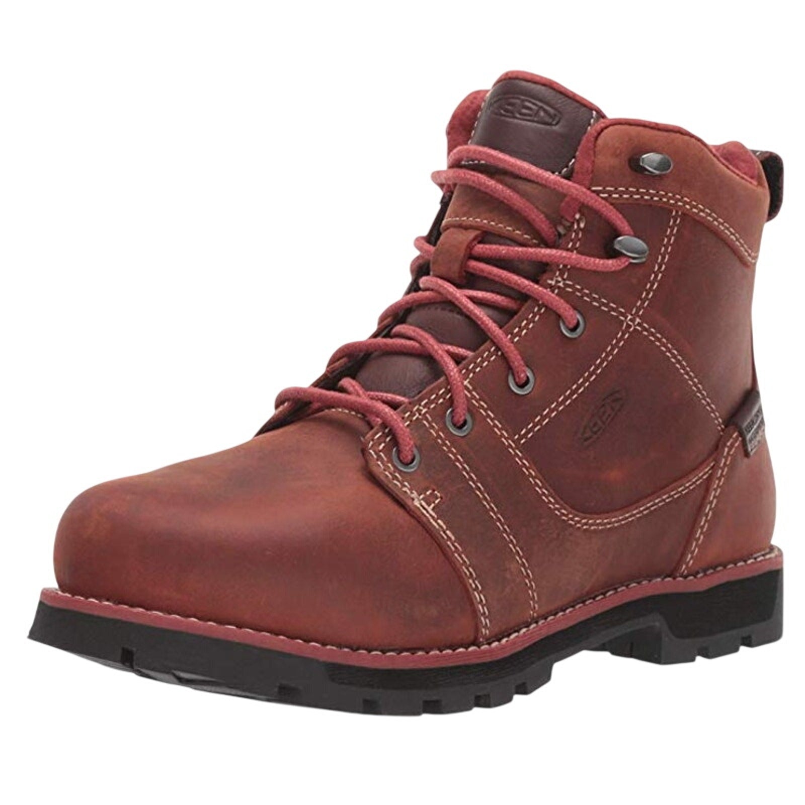 Keen Womens Seattle 6" Work Boot US 6.5 Red Brown Waterproof Aluminum Toe NIB