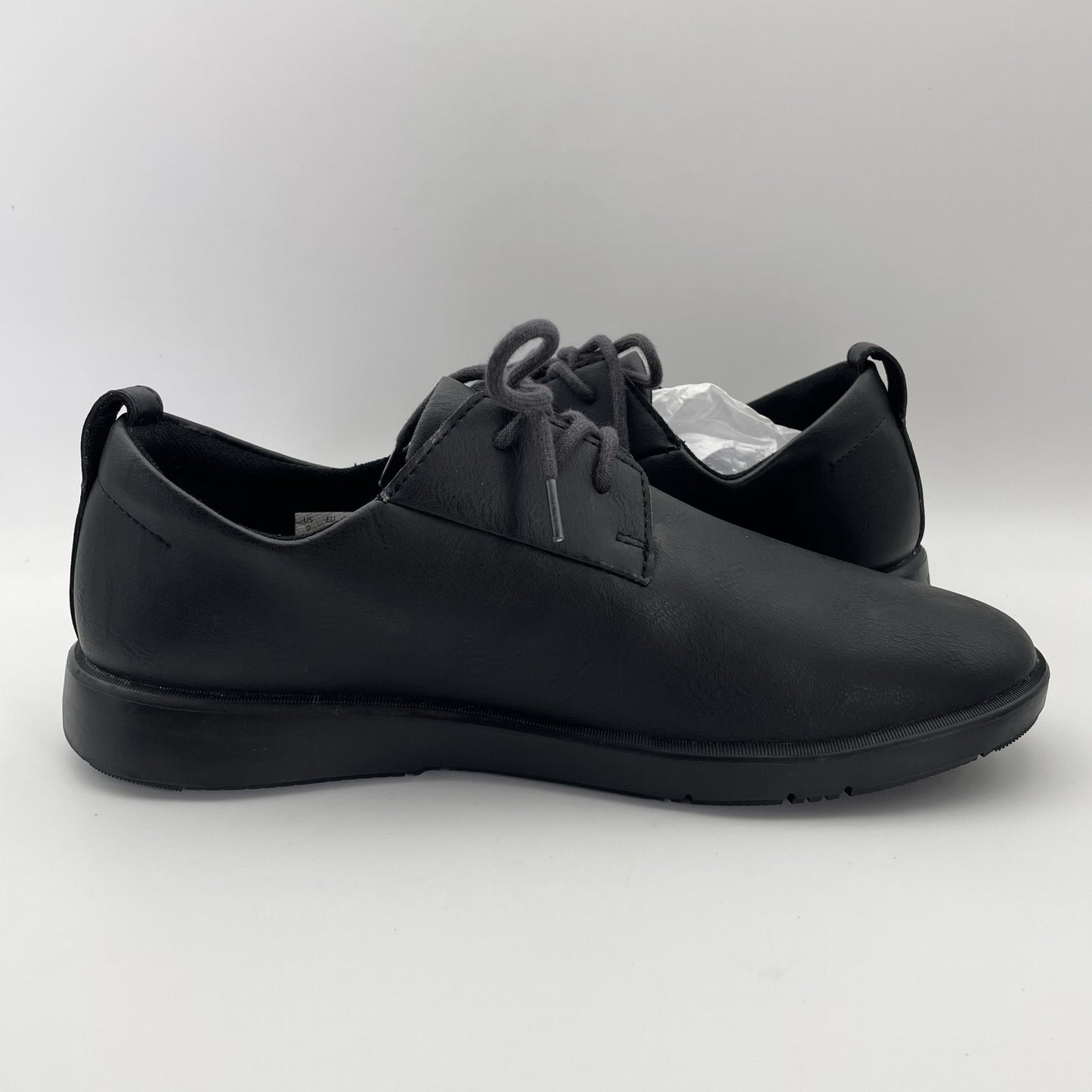 Ponto Womens The Pacific Oxford Shoe US 9 M Black Recycled Leather NWOB