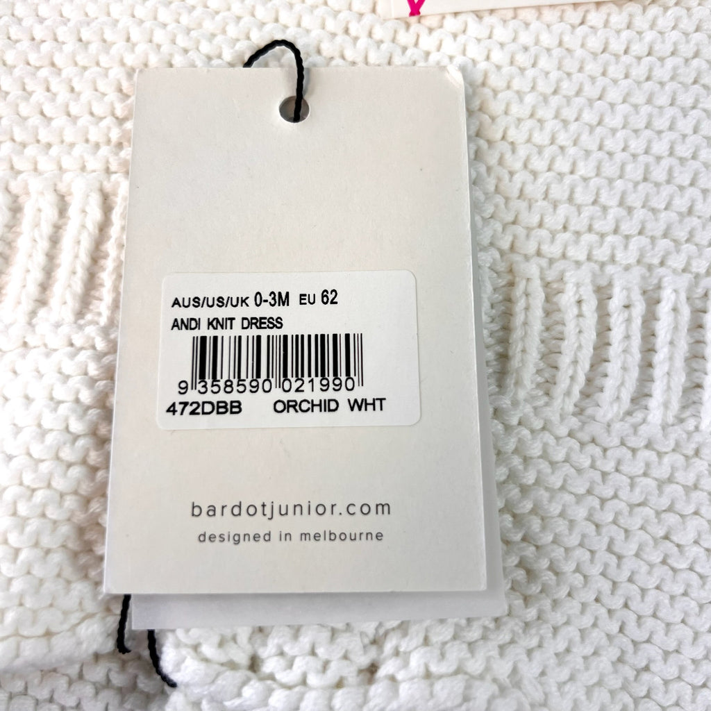 BARDOT JUNIOR Baby Girl Andi Knit Dress 0-3 Months Orchid White Sleeveless NWT