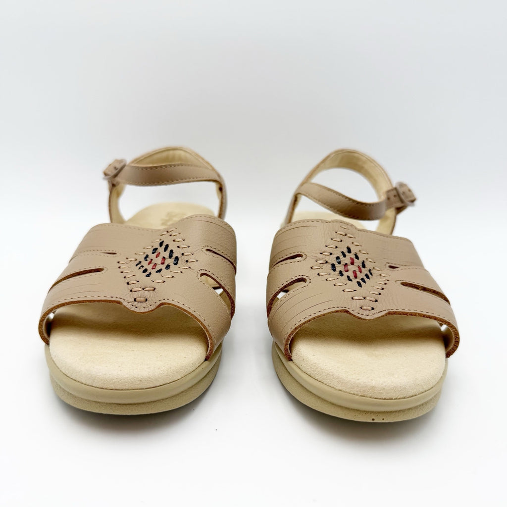 SAS Womens Huarache Sandals Size 7 NARROW Tan Leather Adjustable Strap NWOB