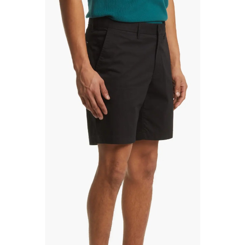 NORDSTROM Men's Tech Smart Slim Fit Chino Shorts SIZE 36 Black Coolmax NWT